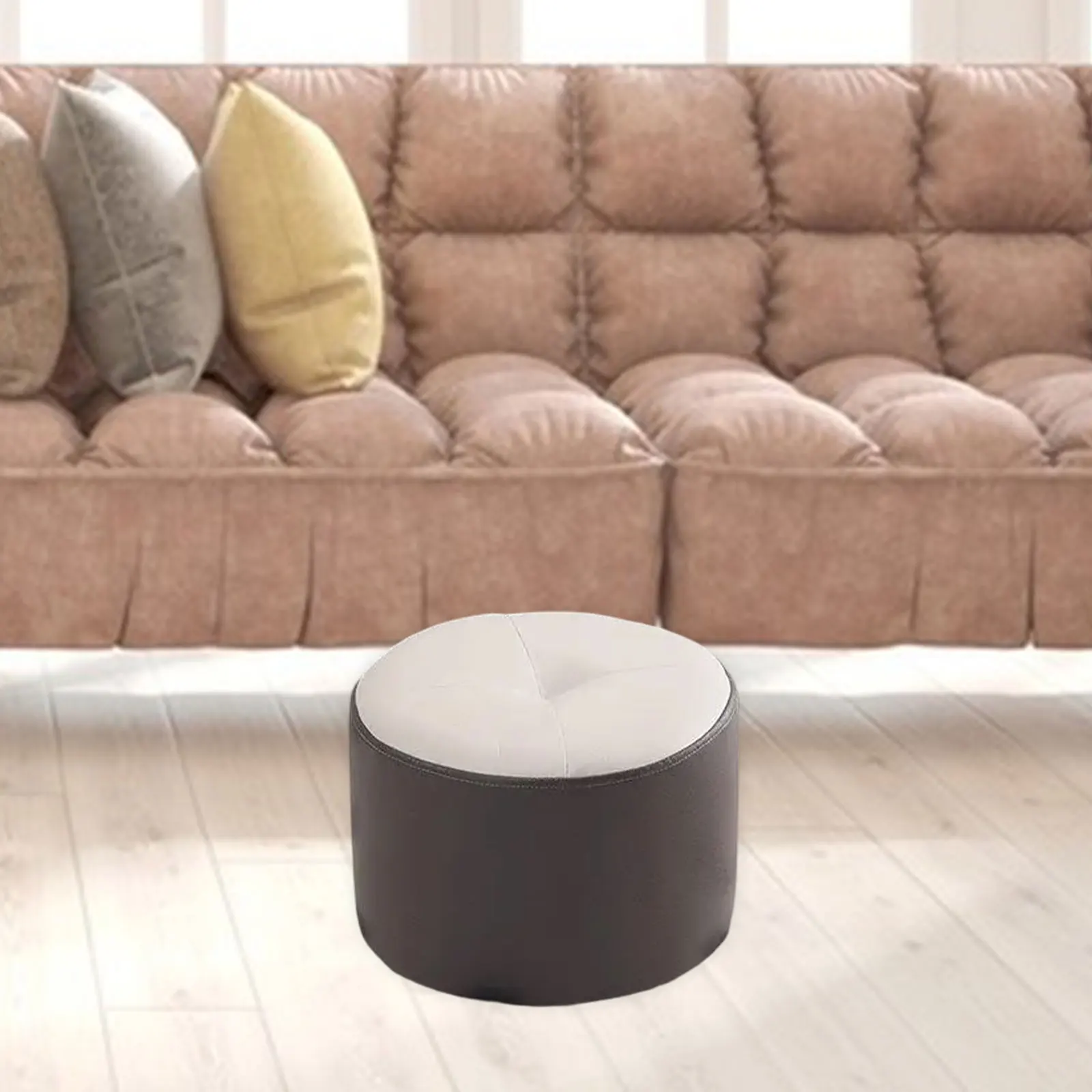 Small Foot Stool Ottoman Footrest Round Decorative Stool for Bedroom Entrance Apartment Kids Chair Living Room Shoe Stool - Image 4