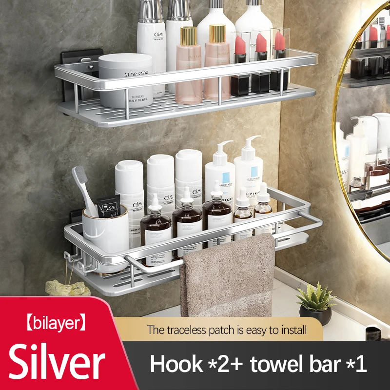 Bathroom Storage Rack Stainless Steel Anti Rust Storage Shower Rack Suction Cup Storage Rack Household Storage Appliances - Image 7