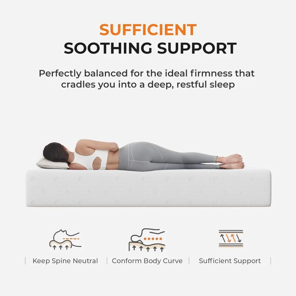 Mattres, 12 Inch Full/Queen/King Mattress for Bedroom Furniture, Certified Mattresses Medium Firm Memory Foam, Mattresses - Image 3