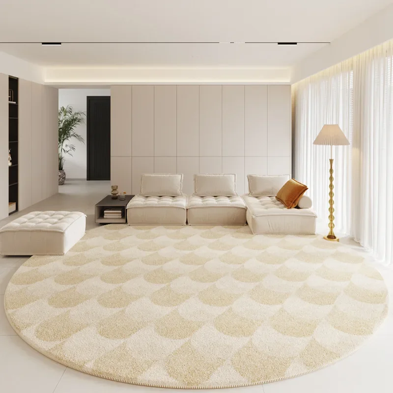 Modern Rugs for Bedroom Fluffy Soft Lounge Rug Thick Cloakroom Round Floor Mat Cream Living Room Decoration Anti-slip Carpet - Image 2