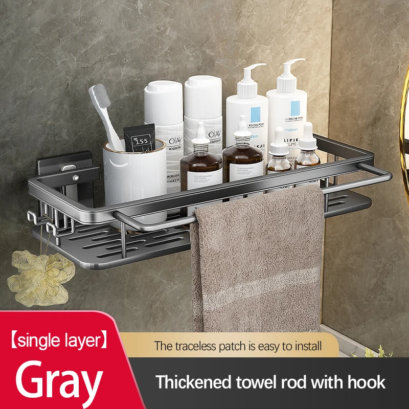 Bathroom Storage Rack Stainless Steel Anti Rust Storage Shower Rack Suction Cup Storage Rack Household Storage Appliances - Image 15