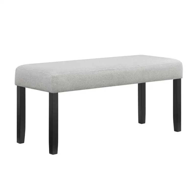 6-Pc Dining Set, White Rectangular Marble Tabletop, Dark Finish Base, Upholstered Chairs & Bench, Soft Wood Furniture for - Image 4
