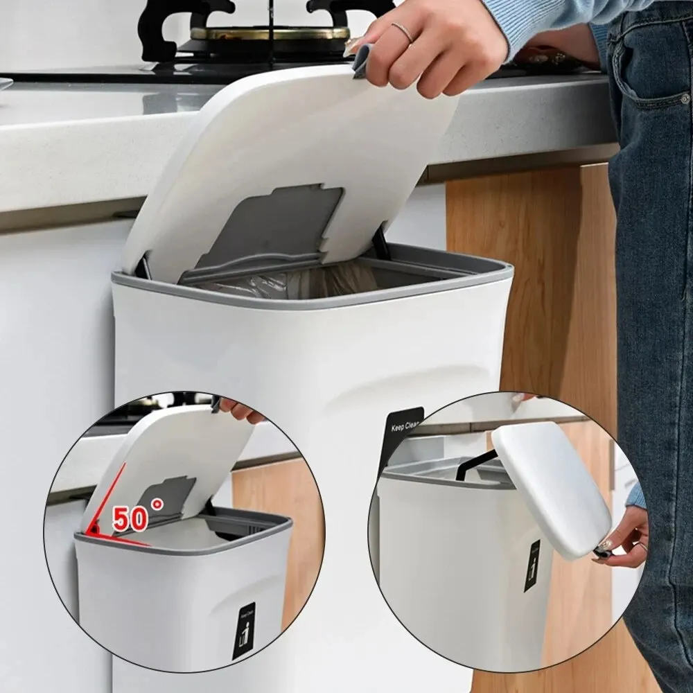 7/10L Wall Mounted Trash Can Household Galley Waste Bin Hanging Bathroom Trash Can With Lid Food Garbage Bin Kitchen Accessories - Image 2