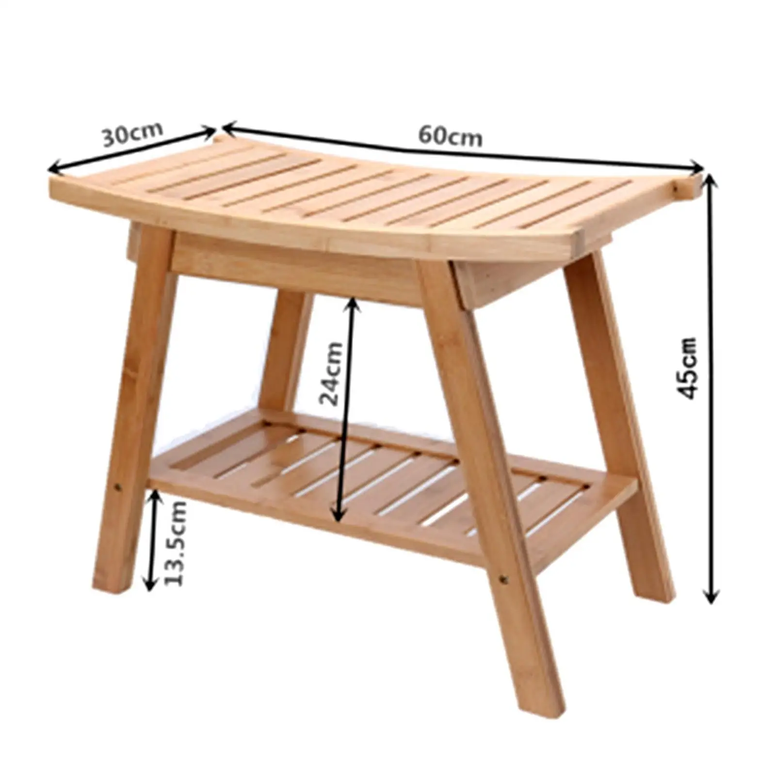 Shower Stool Shower Bath Chair with Storage Shelf 2 Tier Water Resistant Bathroom Seat for Corridor Inside Shower Shaving SPA - Image 6