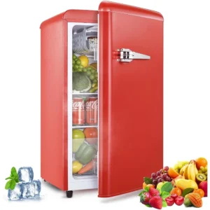 Compact Single Door Refrigerator with Freezer 2.7 Cu.Ft Mini Fridge for Kitchen Apartment Dorm RV Adjustable Shelves Quiet Oper