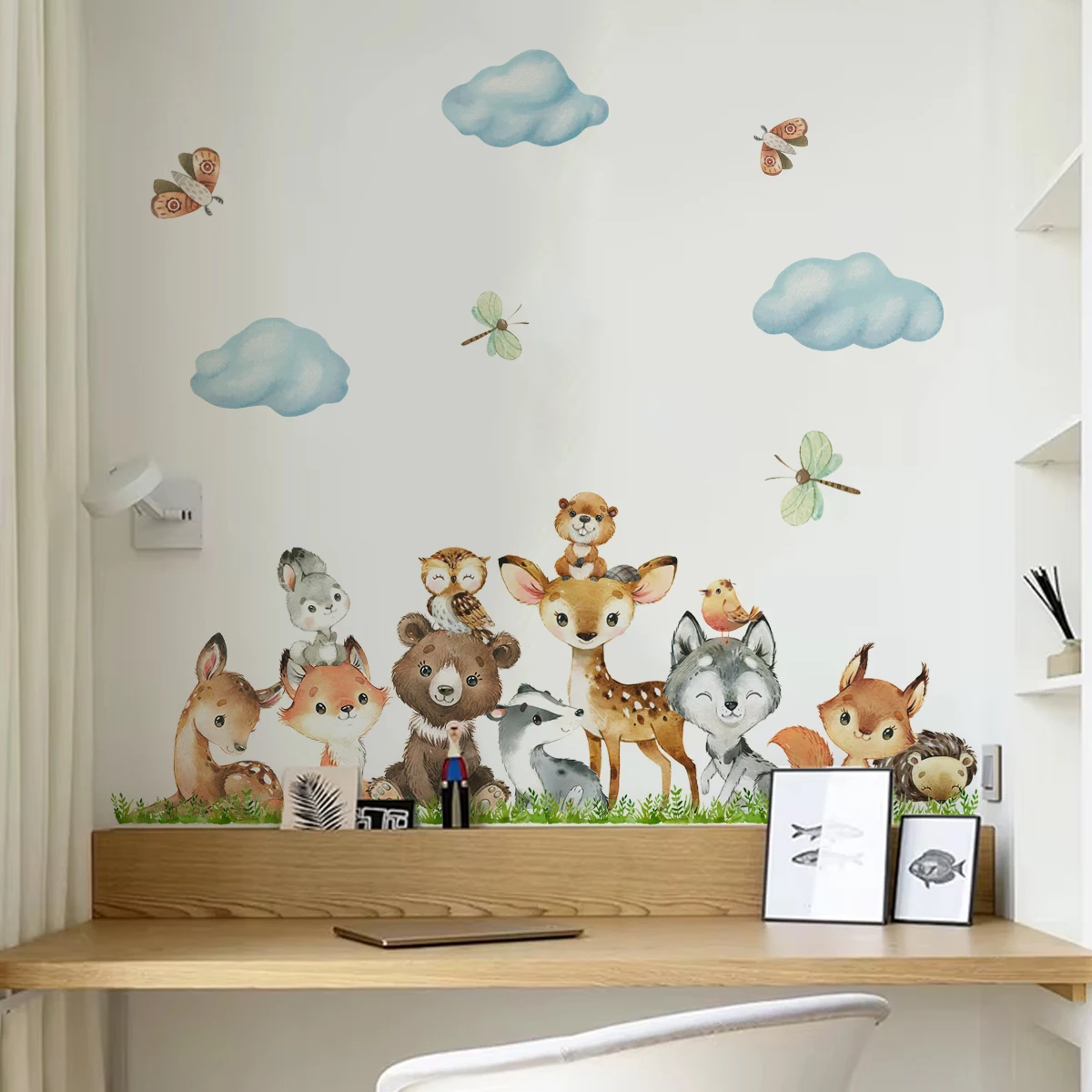 Forest Animals Theme Bear Deer Rabbit Children's Wall Stickers for Kids Room Baby Room Decoration Wallpaper Wall Decals Nursery - Image 3