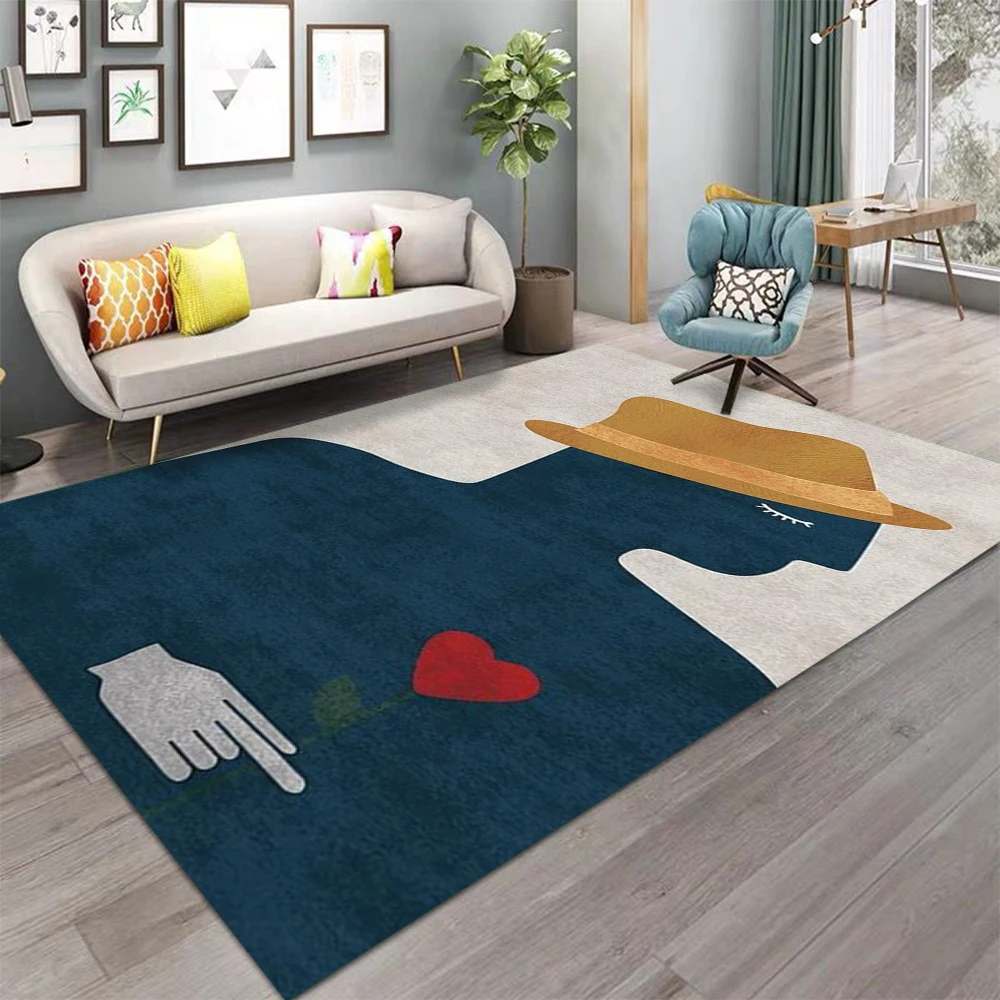 Nordic Art Area Rug – Non-Slip Washable Carpet for Living Room, Bedroom & Kitchen, Sofa Table Balcony Floor Mat Home Decor - Image 3