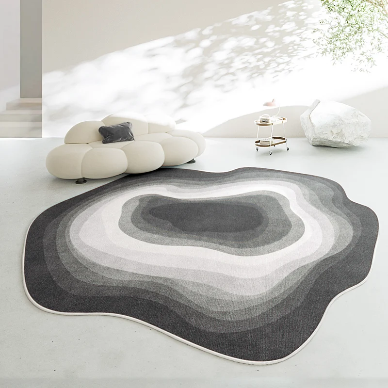 Irregular Plush Lounge Rug Nordic Style Carpets for Living Room Thick Cloakroom Gradient Carpet Light Luxury Bedroom Decor Mat - Image 8