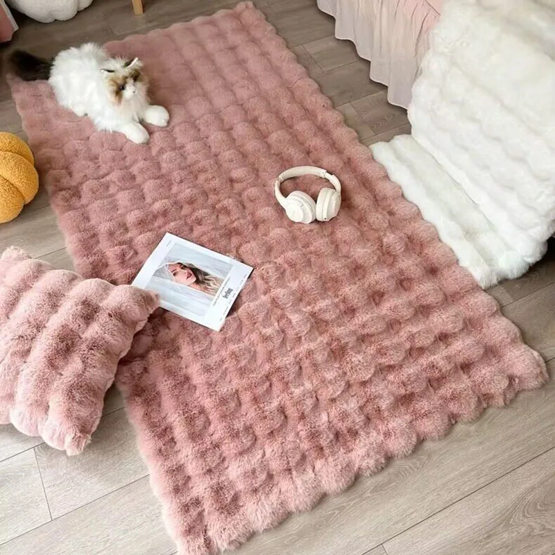 Bubble Plush Carpet For Home Decor Imitation Rabbit Hair Balcony Cushion Kids Living Room Faux Fur Rug Girl Bedroom Foot Mat - Image 6