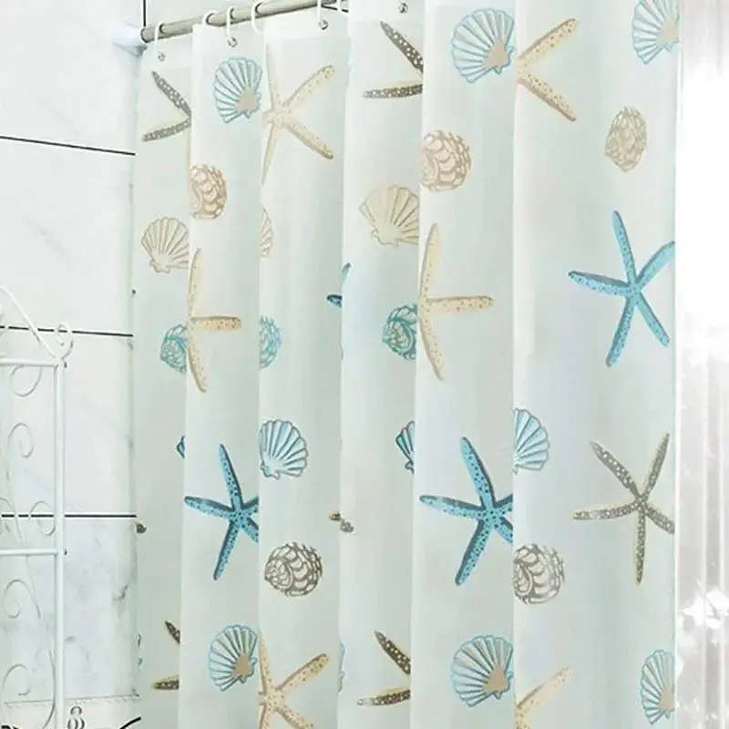 180*200cm Bathroom Curtain Waterproof Shower Curtain With 12 Curtain Hooks And Rings Shower Curtain Set - Image 2