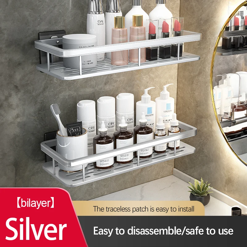 Bathroom Storage Rack Stainless Steel Anti Rust Storage Shower Rack Suction Cup Storage Rack Household Storage Appliances - Image 13