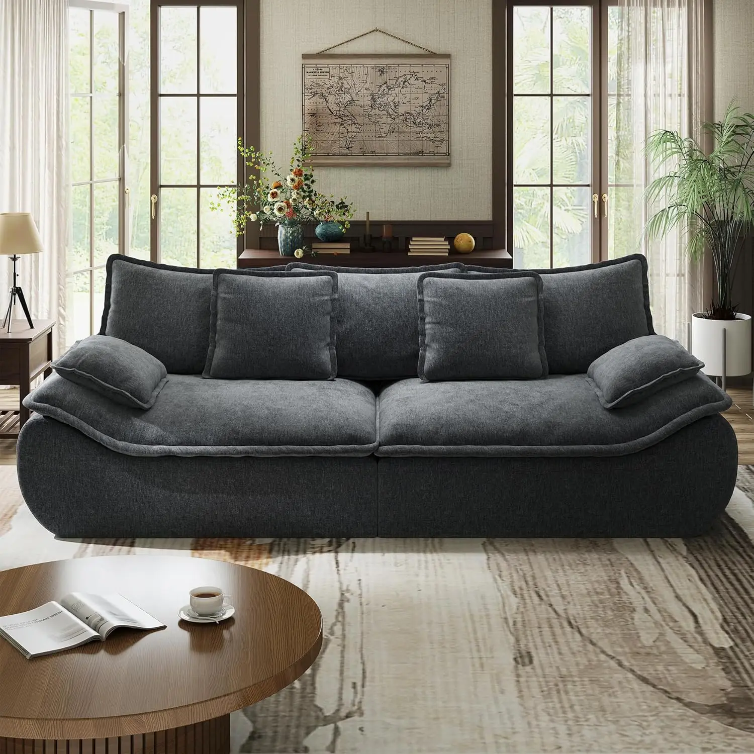 Sofa Couches 2-Seater Modular Sectional Sofa, 89''Comfy Loveseat with Throw, Deep Seat Small Sofa for Small Space - Image 10
