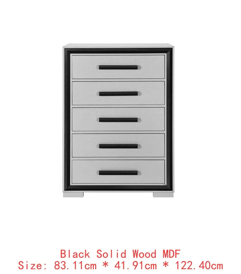 5PC King Bedroom Set – Grey & Black Design - Image 23