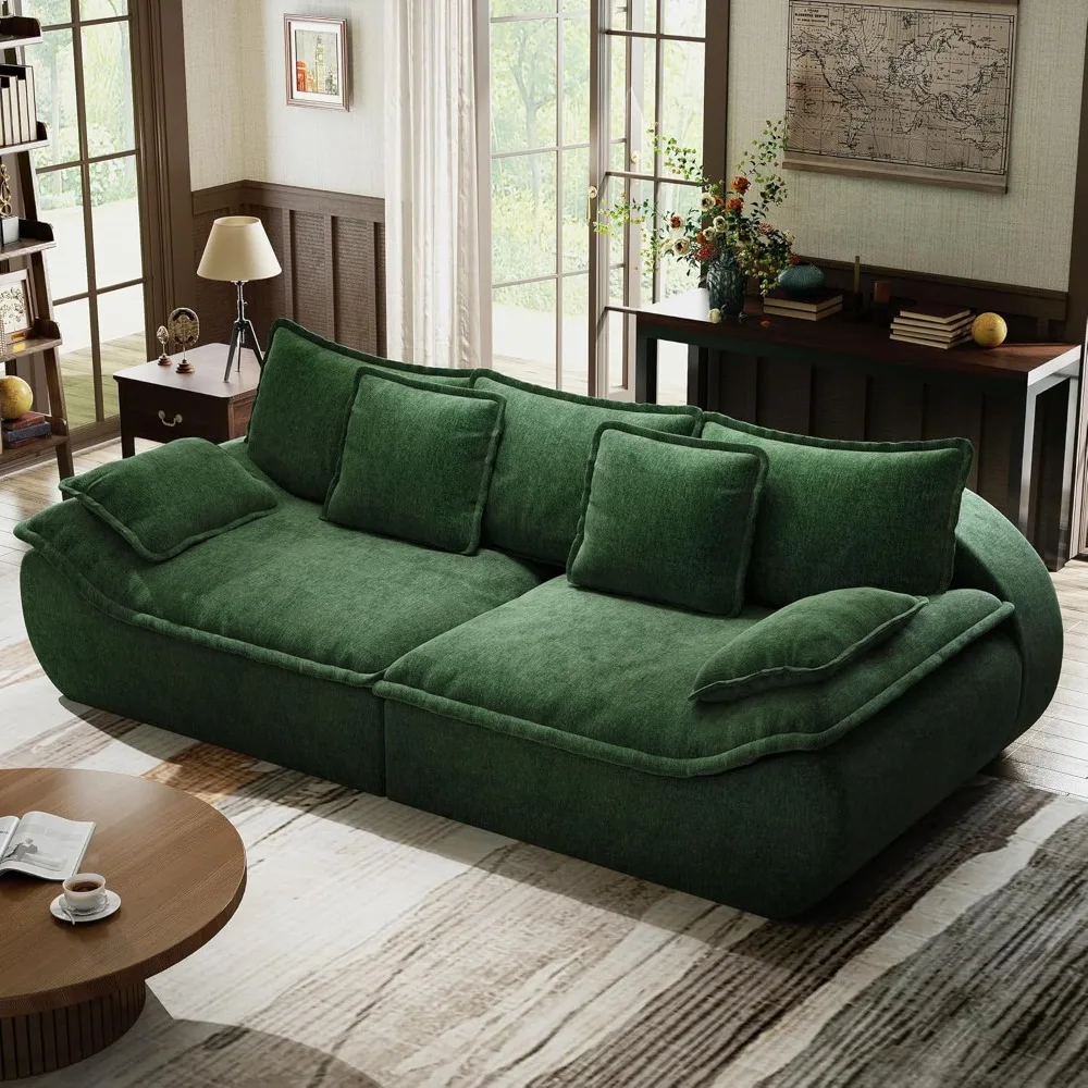 Sofa Couches 2-Seater Modular Sectional Sofa, 89''Comfy Loveseat with Throw, Deep Seat Small Sofa for Small Space - Image 3