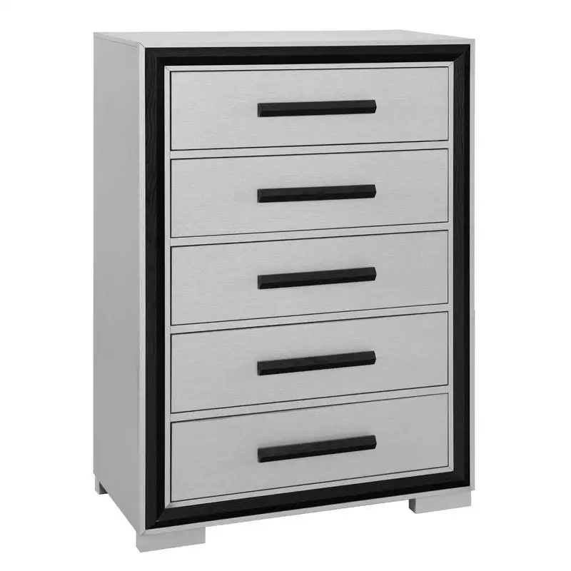 5PC King Bedroom Set – Grey & Black Design - Image 4