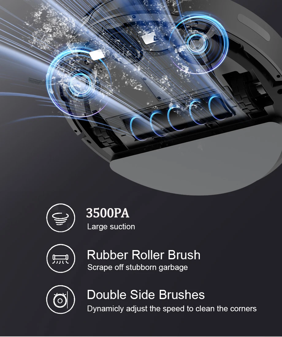 Robot Vacuum Cleaner Combo Mop,3500PA Suction Robotic,WiFi/Voice Control,Auto-Recharge,Pet Hair For Home Vacuum Cleaning Robot - Image 4