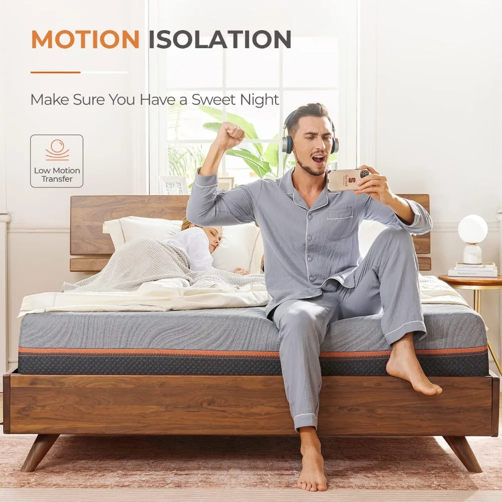 Mattres, 12 Inch Full/Queen/King Mattress for Bedroom Furniture, Certified Mattresses Medium Firm Memory Foam, Mattresses - Image 2