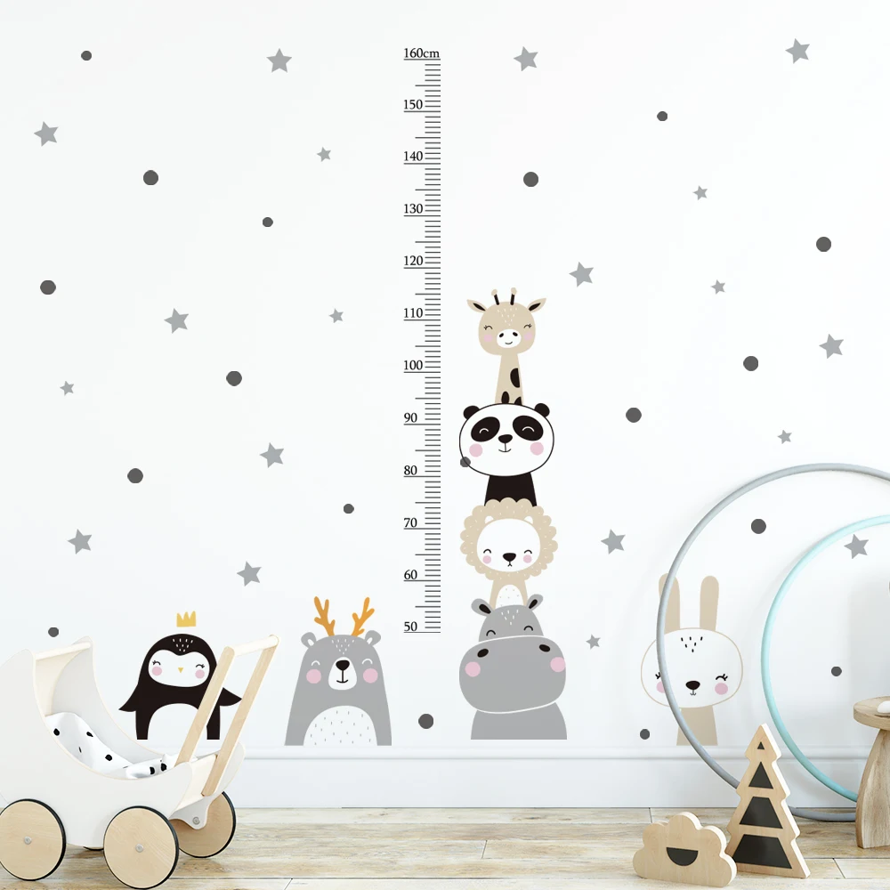 Cartoon Height Measure Stickers for Kids room Nursery Classroom Wall Decor Room Decoration Sticker Waterproof PVC Wall Decals - Image 2