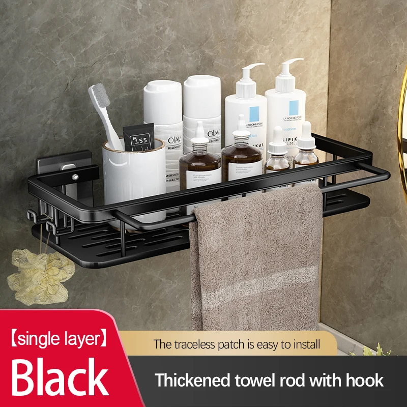 Bathroom Storage Rack Stainless Steel Anti Rust Storage Shower Rack Suction Cup Storage Rack Household Storage Appliances - Image 17
