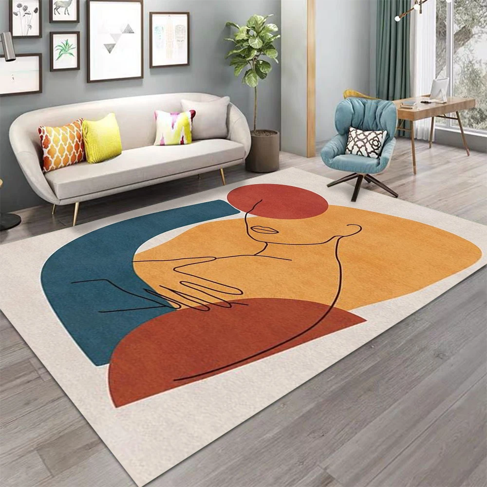 Nordic Art Area Rug – Non-Slip Washable Carpet for Living Room, Bedroom & Kitchen, Sofa Table Balcony Floor Mat Home Decor - Image 2