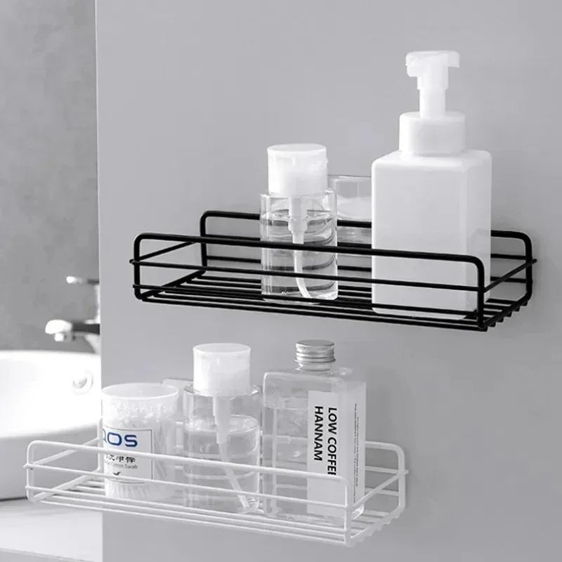 Wall Mounted Bathroom Shelf Corner Storage Iron Shower Drain Basket Cosmetic Rack Shampoo Holder Bathroom Organizer Wall shelves - Image 3