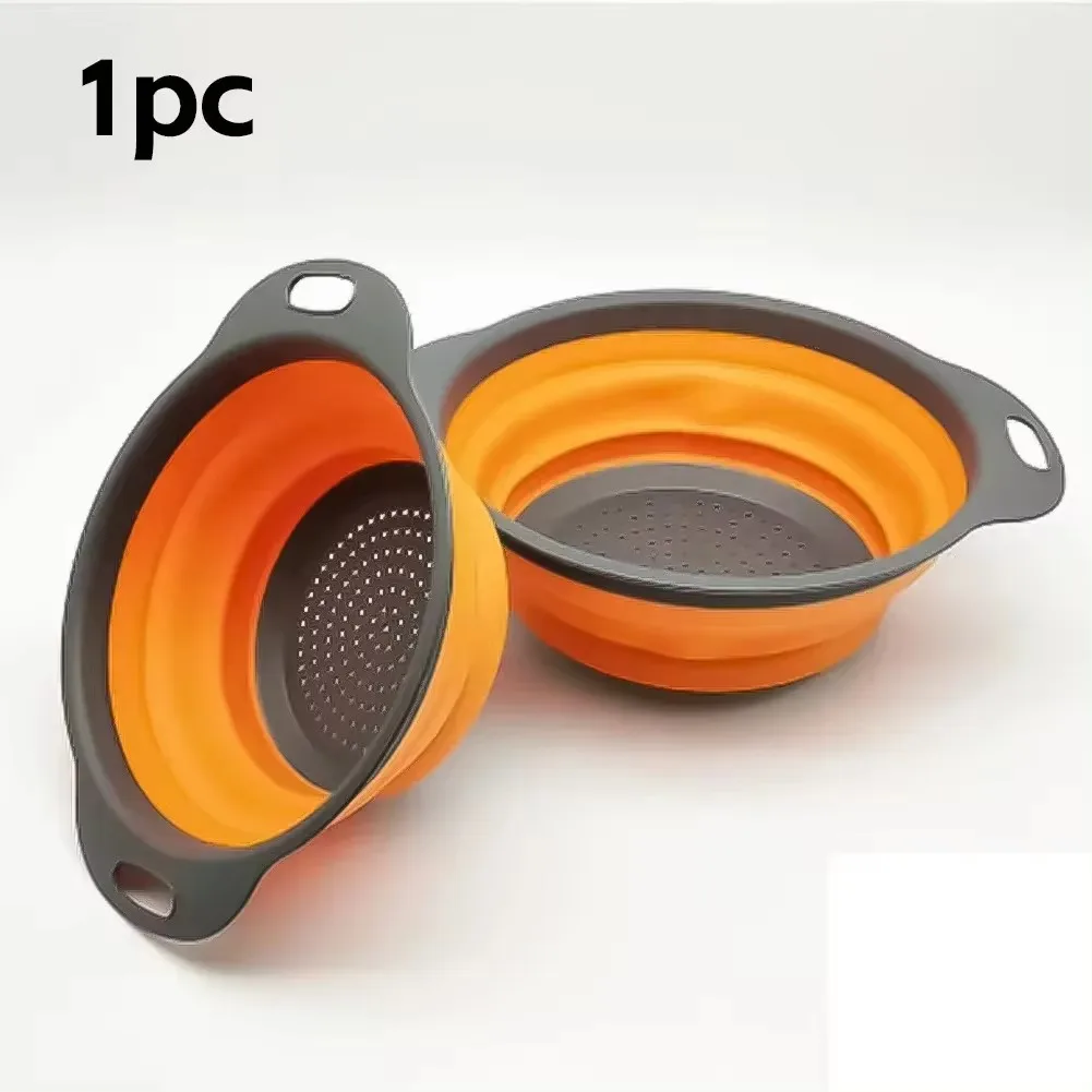Silicone Folding Drain Basket Fruit Vegetable Washing Basket Foldable Strainer Colander Collapsible Drainer Kitchen Storage Tool - Image 10