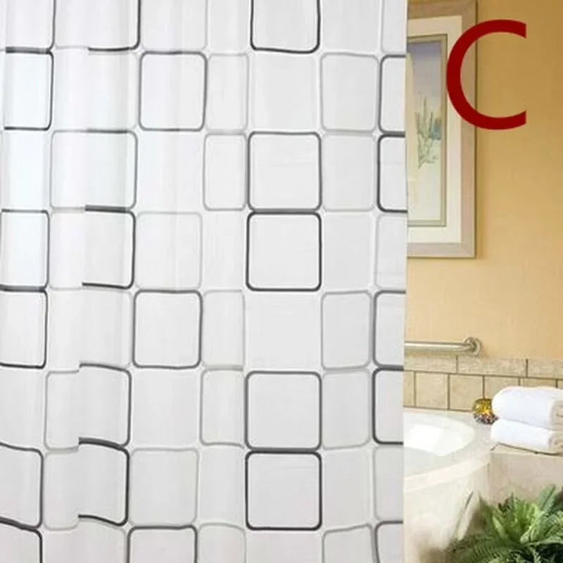 180*200cm Bathroom Curtain Waterproof Shower Curtain With 12 Curtain Hooks And Rings Shower Curtain Set - Image 8