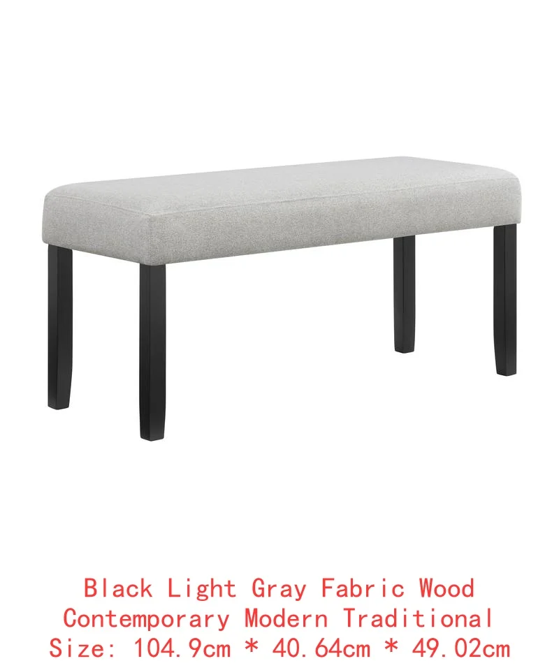6-Pc Dining Set, White Rectangular Marble Tabletop, Dark Finish Base, Upholstered Chairs & Bench, Soft Wood Furniture for - Image 9