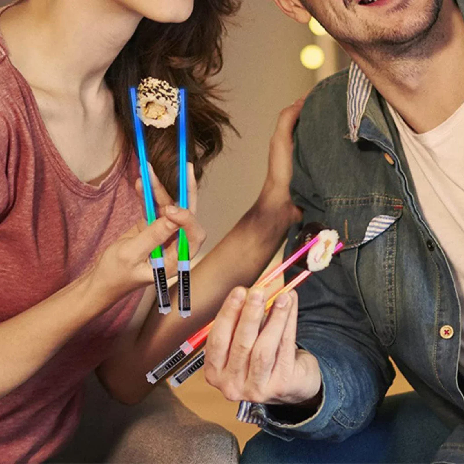1Pair LED Luminous Chopsticks Light Up Dinning Party Tableware Multicolor Kitchen Accessories Led Stick Kitchenware Idea Product - Image 3