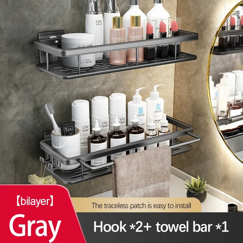 Bathroom Storage Rack Stainless Steel Anti Rust Storage Shower Rack Suction Cup Storage Rack Household Storage Appliances - Image 8