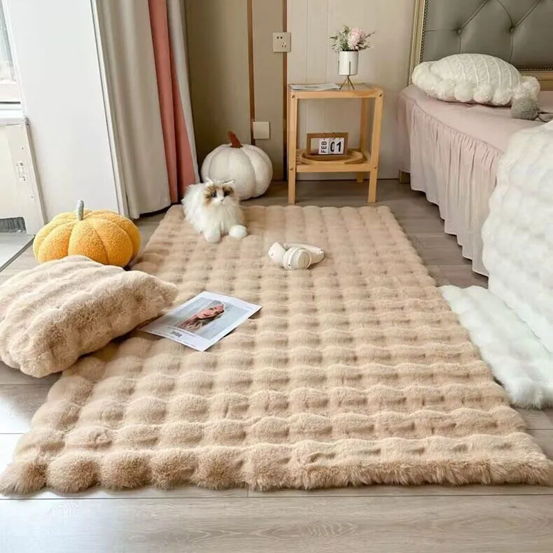 Bubble Plush Carpet For Home Decor Imitation Rabbit Hair Balcony Cushion Kids Living Room Faux Fur Rug Girl Bedroom Foot Mat - Image 13