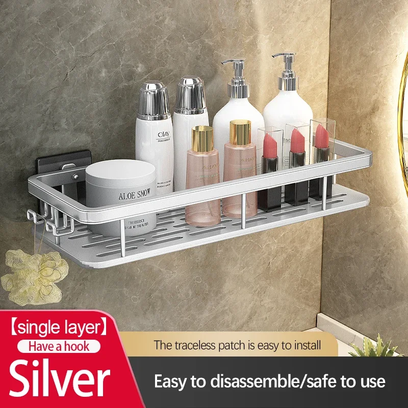 Bathroom Storage Rack Stainless Steel Anti Rust Storage Shower Rack Suction Cup Storage Rack Household Storage Appliances - Image 23