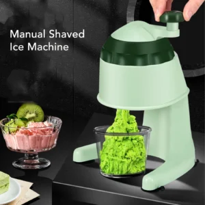 Ice Shaver, Manual Shaved Ice Machine Easy To Use Portable Small Hand Crank Snow Cone Maker for Home Kitchen Camping