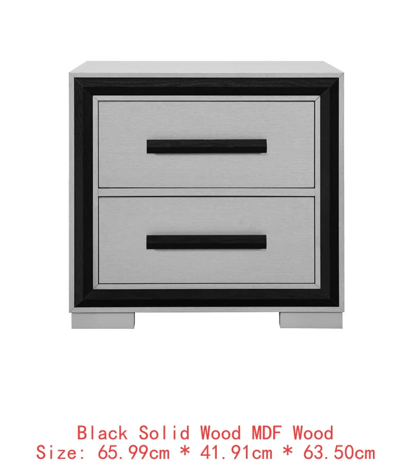 5PC King Bedroom Set – Grey & Black Design - Image 22