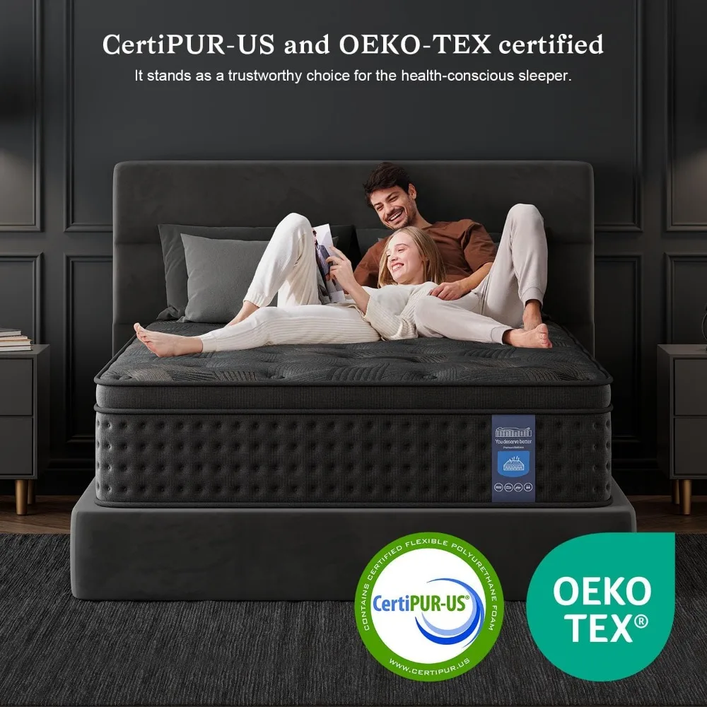 12 Inch Queen Size Hybrid Mattress with Memory Foam and Pocketed Springs for Enhanced Comfort and Motion Separation - Image 5