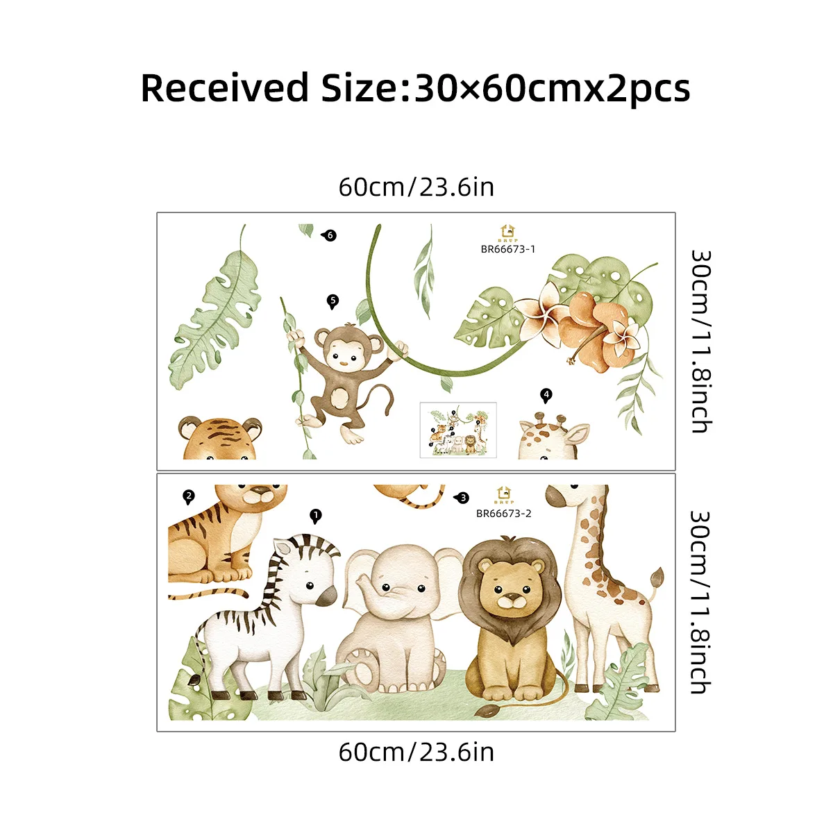 Cartoon Animal Monkey Wall Stickers for Kids Room Baby Room Background Wall Decor Wall Decals Nursery Kindergarten Wallpaper - Image 6