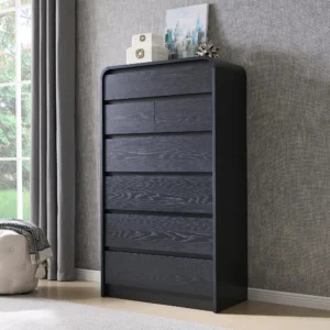 Modern 7 Drawers Dresser for Bedroom, 55" Tall Dressers & Chest of Drawers w/Curved Profile Design, Wood Mid Century Vertical St