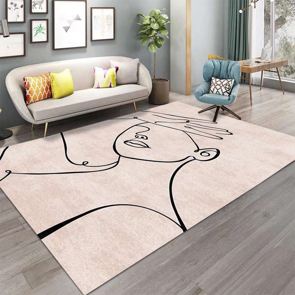 Nordic Art Area Rug – Non-Slip Washable Carpet for Living Room, Bedroom & Kitchen, Sofa Table Balcony Floor Mat Home Decor - Image 6