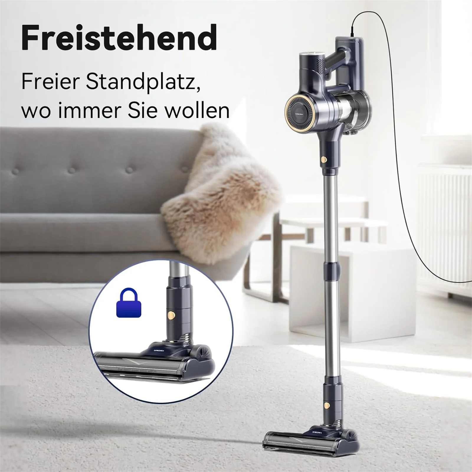 I8 Corded Vacuum Cleaner, 23000Pa 6M Long Cord Stick Vacuum for Floor, Carpet, Pet Hair