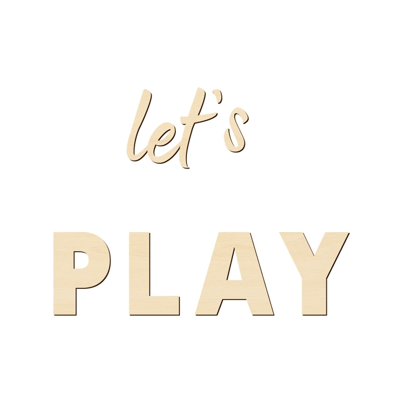 Wall Sign for Kid's Play Wooden Let's Play Wall Stickers Suitable for Children's Playrooms Nursery Room Bedroom Wall Decorations - Image 7