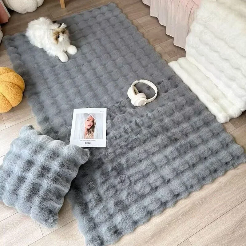 Bubble Plush Carpet For Home Decor Imitation Rabbit Hair Balcony Cushion Kids Living Room Faux Fur Rug Girl Bedroom Foot Mat - Image 11