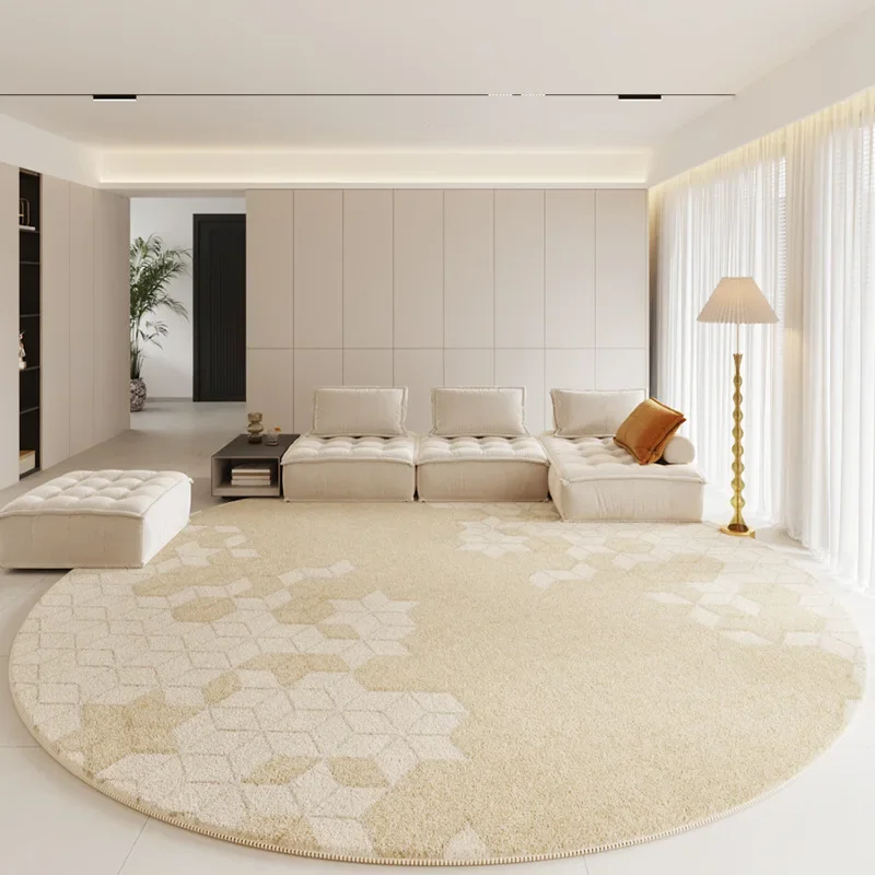 Modern Rugs for Bedroom Fluffy Soft Lounge Rug Thick Cloakroom Round Floor Mat Cream Living Room Decoration Anti-slip Carpet - Image 4