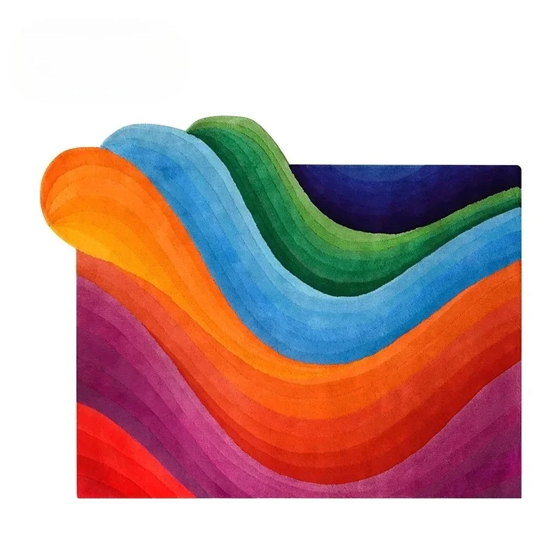 Luxury Carpets for Living Room Dopamine Bedroom Decor Irregular Carpet Creative Colorful Bedside Floor Mat Fluffy Soft Plush Rug - Image 10