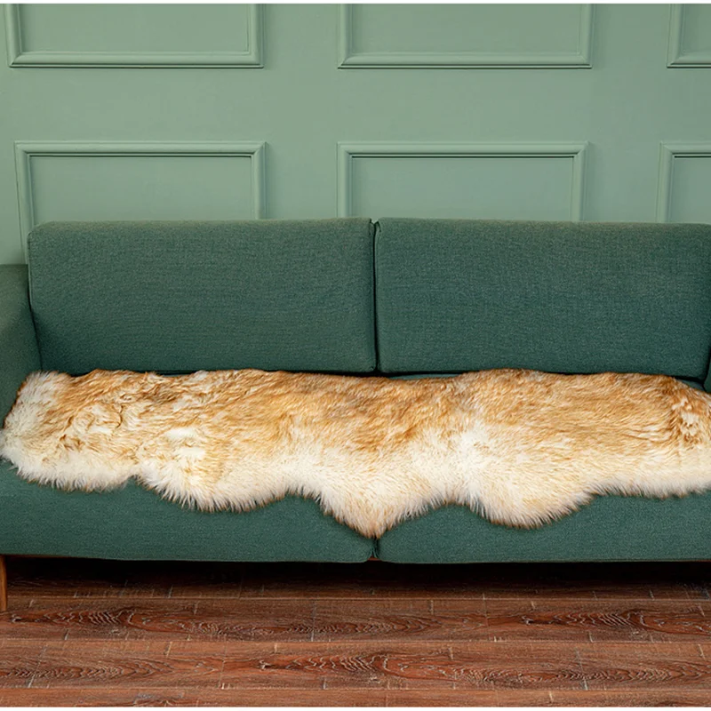 Soft Irregular Rugs For Bedroom Plush Floor Foot Mats Faux Fur Wool Carpets Living Room Lounge Fluffy Bedside Rug Sofa Cushion - Image 3
