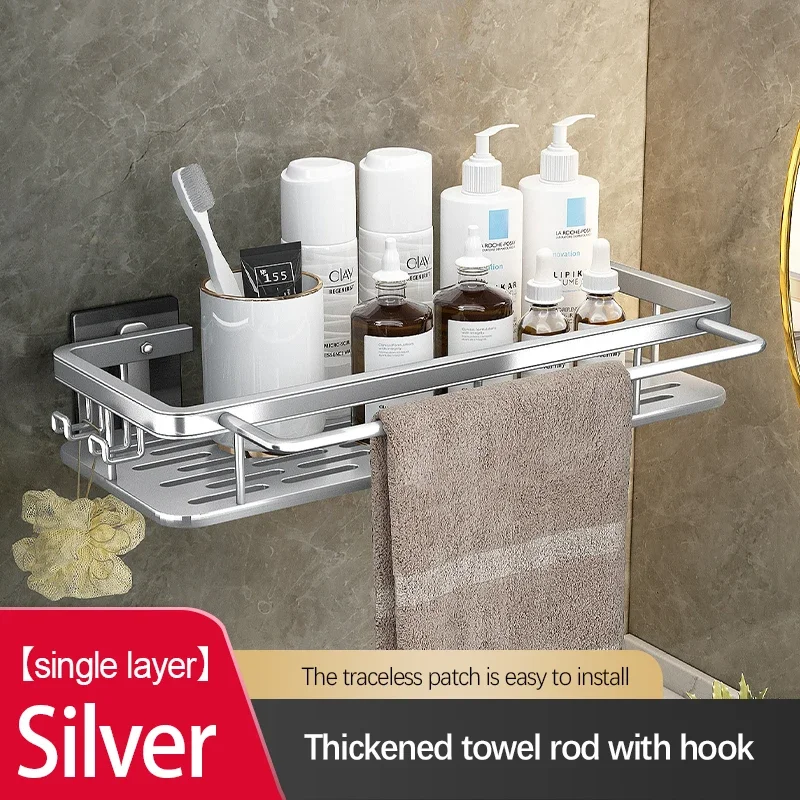 Bathroom Storage Rack Stainless Steel Anti Rust Storage Shower Rack Suction Cup Storage Rack Household Storage Appliances - Image 18