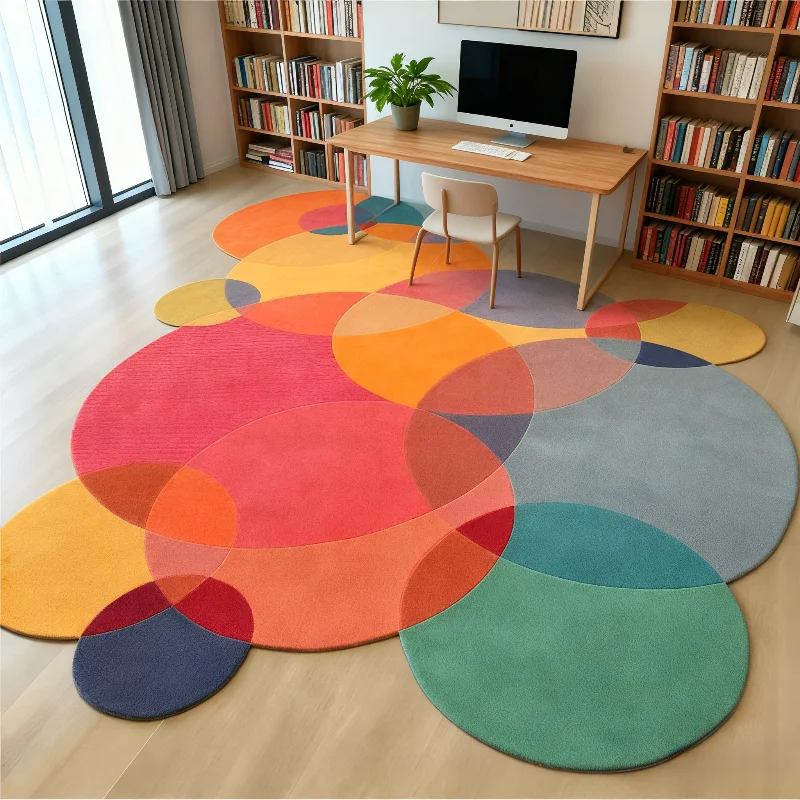 Luxury Carpets for Living Room Dopamine Bedroom Decor Irregular Carpet Creative Colorful Bedside Floor Mat Fluffy Soft Plush Rug - Image 11