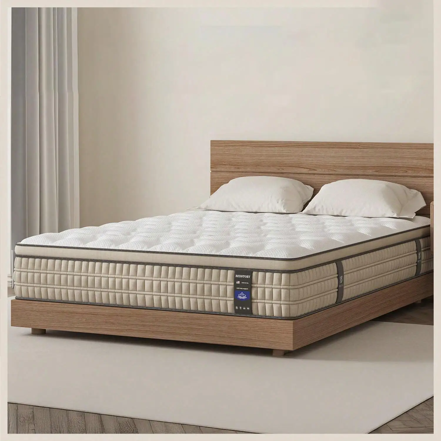 BedStory 12 Inch Full/King Hybrid Gel Memory Foam Mattress, Queen Size Mattress with Breathable Fabric for Comfortable Sleep - Image 5