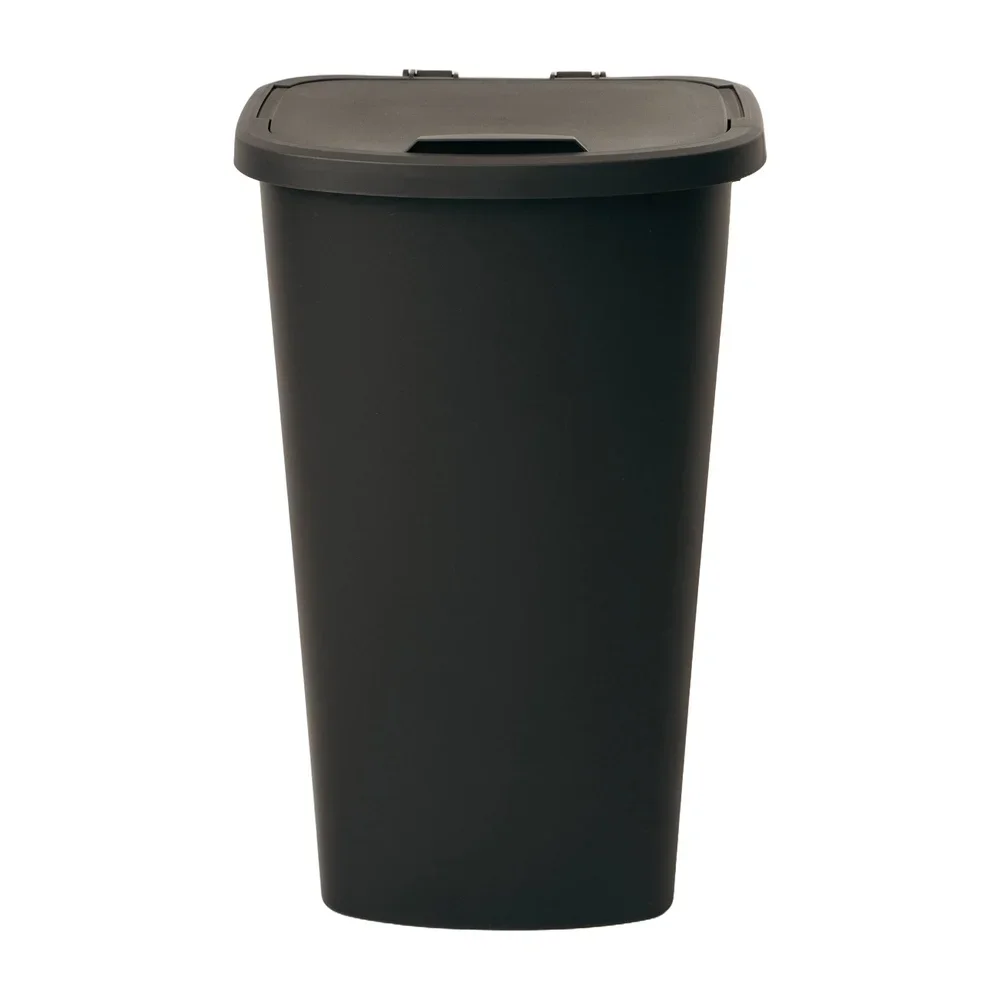 11 Gallon Rectangular Trash Can Plastic Wastebasket Flip Open Lid Durable Indoor Use Easy Clean Surface - Image 6