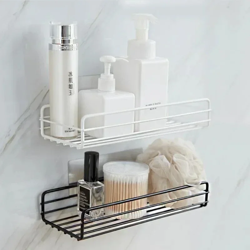 Wall Mounted Bathroom Shelf Corner Storage Iron Shower Drain Basket Cosmetic Rack Shampoo Holder Bathroom Organizer Wall shelves - Image 4