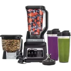 Ninja BN805A Pro Plus 5-in-1 Kitchen System, 1400W, Auto IQ, 72oz Blender Pitcher, 64oz Processor Bowl, 2x32oz Cups, Black
